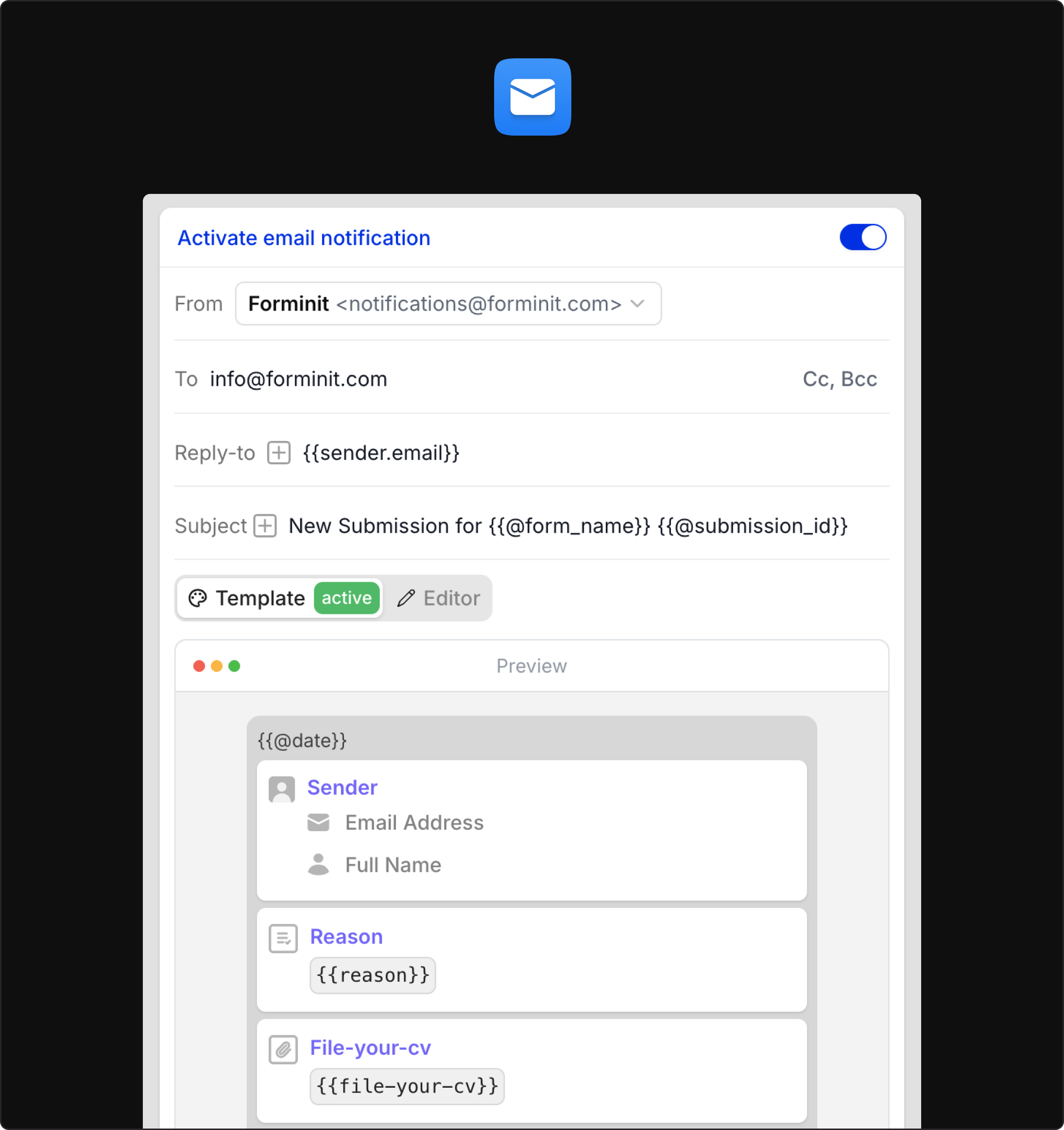 Email notifications